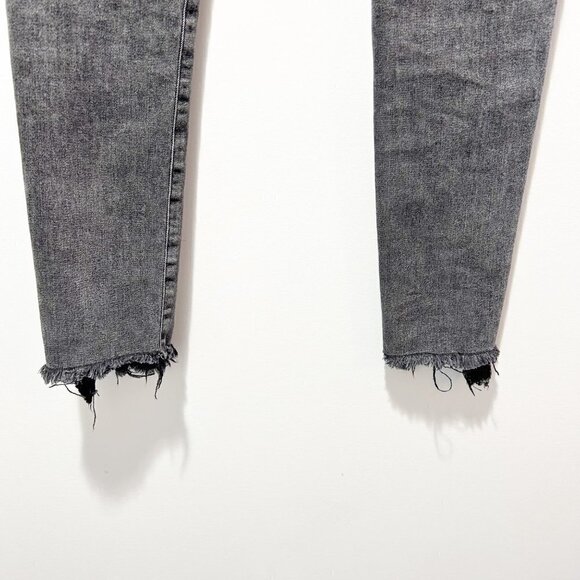Agolde Sophie Hi Rise Skinny Amplify Size 29 Washed Black Gray Raw Hem - Picture 13 of 16